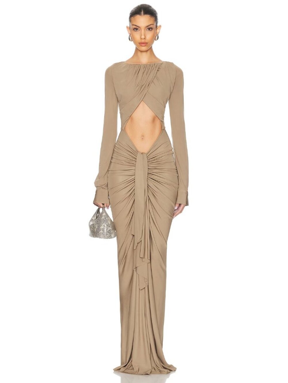 Christopher Esber Bateau Drape Disconnect Dress in Eucalypt